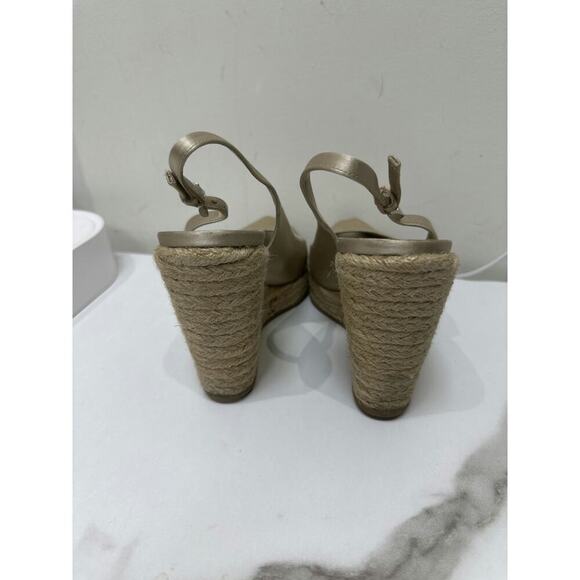 Prada Satin Espadrille Wedge Slingback Sandals - Size 39.5 - Good Condition - Picture 5 of 5